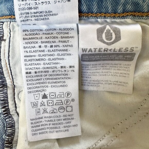 Levi’s Wedgie Straight Blue Jeans Sz24 Button-Fly Distressed Rips 90s Grunge Y2K - Picture 12 of 13